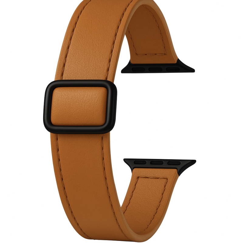 Leather Magnetic Buckle Strap Navy Blue