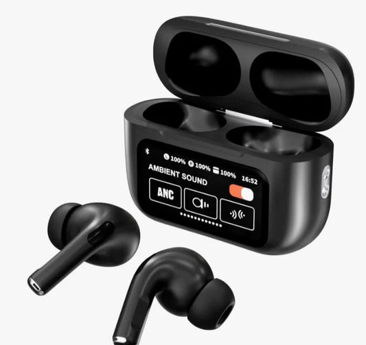 A9 Pro Earbuds Matte Black With ANC