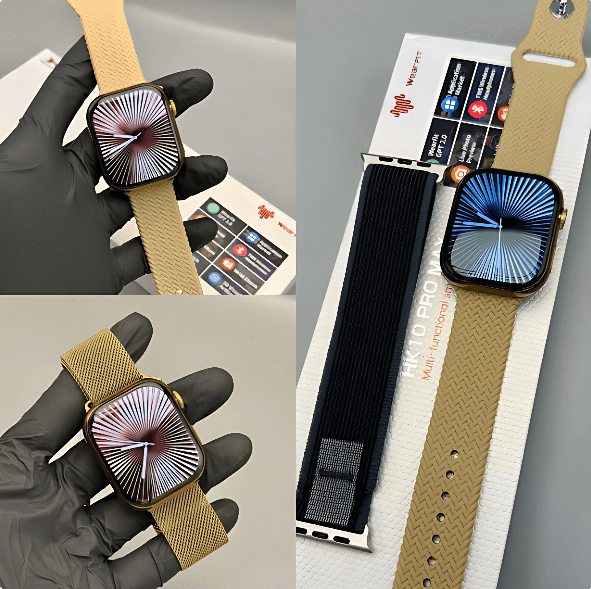 HK10 Pro Max Smart Watch Stainless Titanium (3 Straps Free)